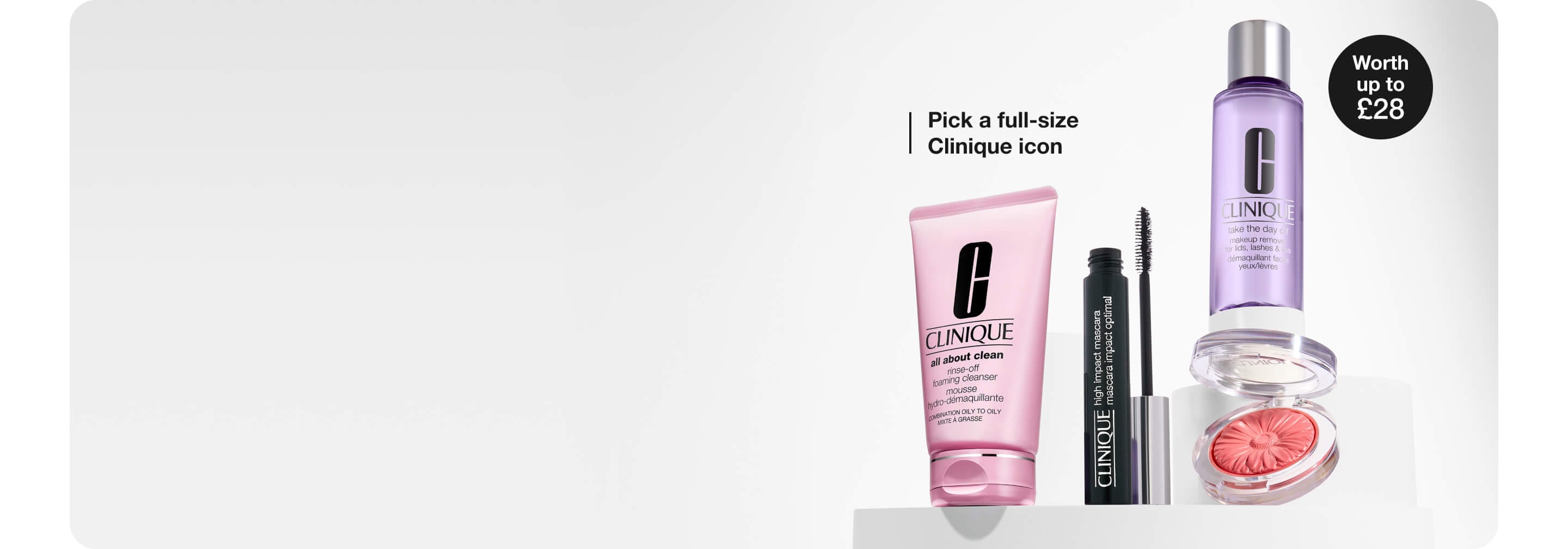 Spend £60 and receive two free minis. Take The Day Off™ Cleansing Balm to melt the day away and a High Impact™ mascara 